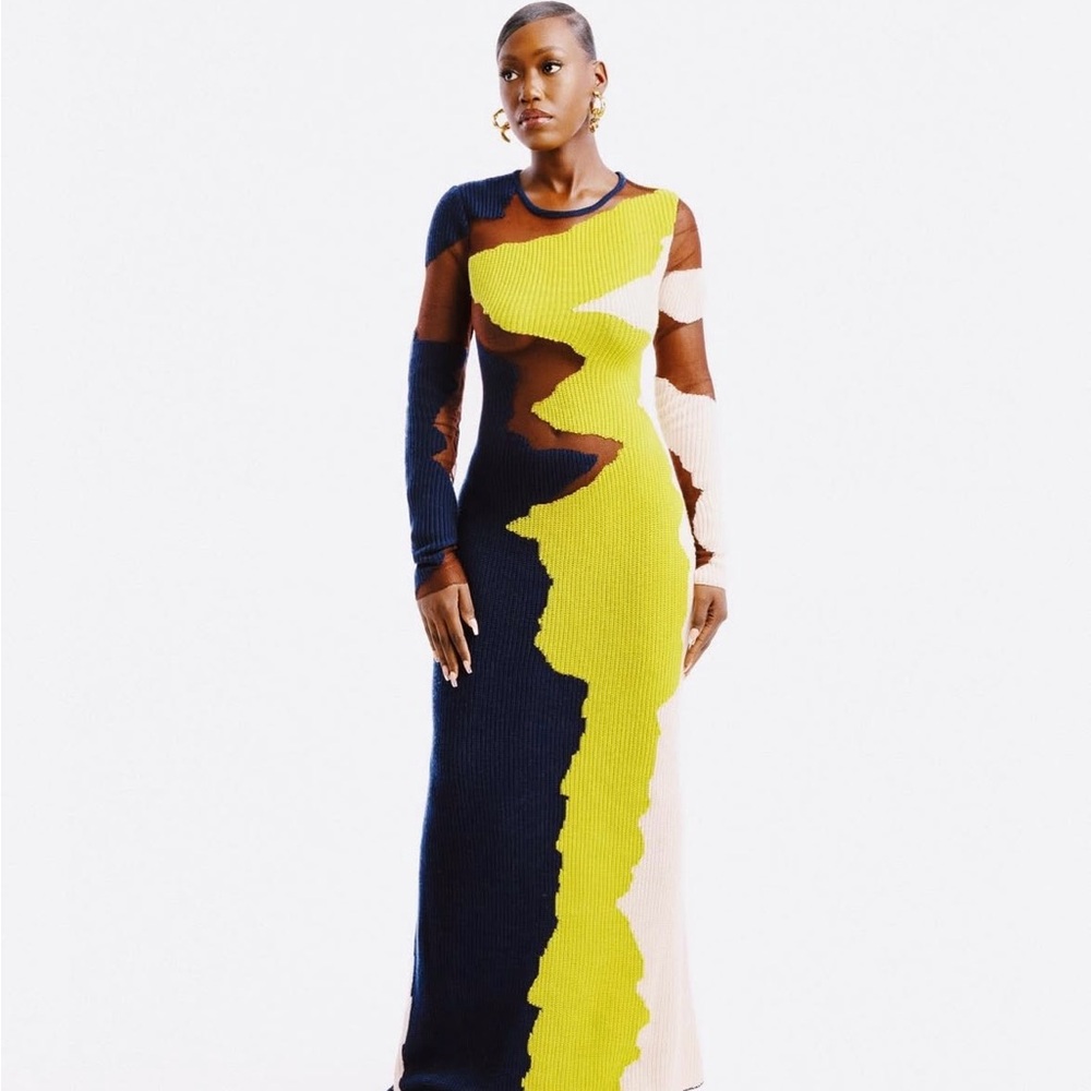 Hanifa Jax Multicolor Long Sleeve Maxi Dress